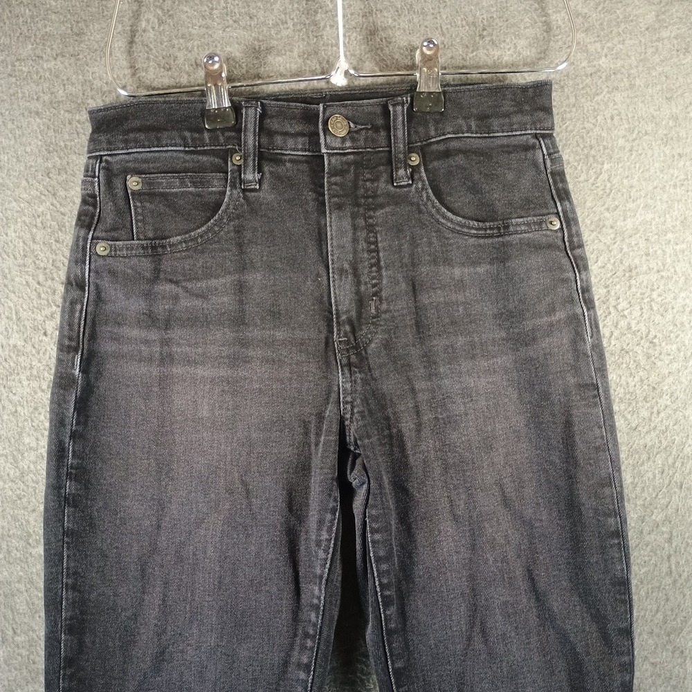 Vintage 1969 Gap Jeans Women 26/2 Petite Kick Fit High Rise Washed Black Raw Hem - Picture 2 of 12